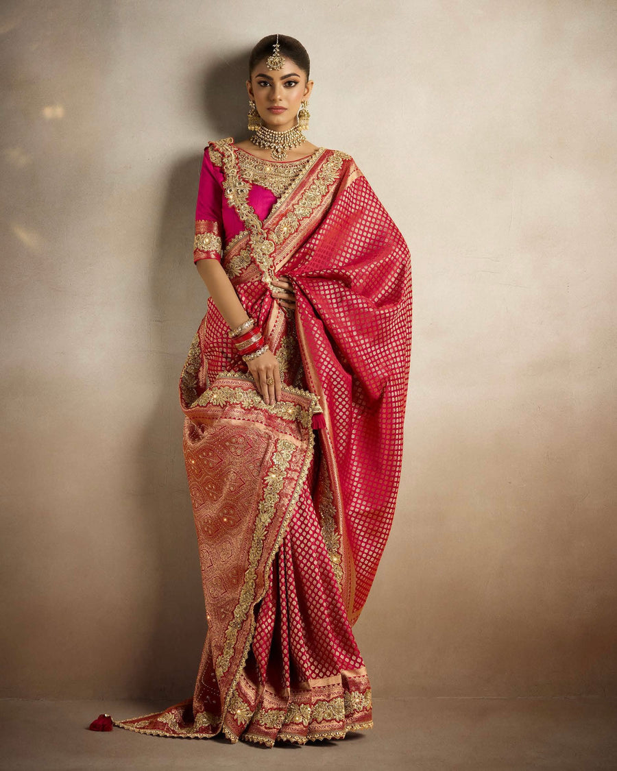 PURE SATIN SILK SAREE WITH HEAVY MOTI & ZIRCON WORK. FULL SAREE HEAVY EMBROIDERY LACE WORK EXCLUSIVE WAIST BELT