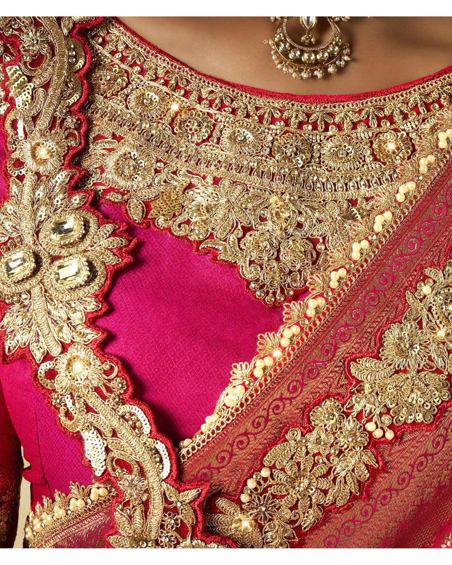 PURE SATIN SILK SAREE WITH HEAVY MOTI & ZIRCON WORK. FULL SAREE HEAVY EMBROIDERY LACE WORK EXCLUSIVE WAIST BELT