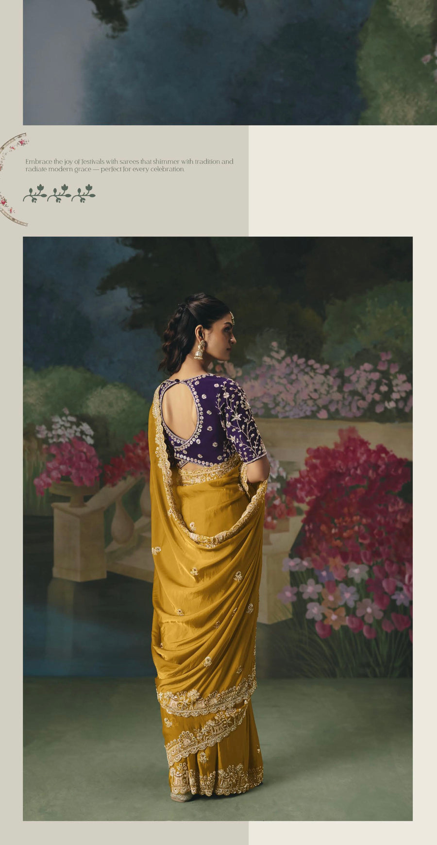 BEAUTIFUL SAREE ON TISSUE ORGANZA WITH BEADS , SEQUENCE & PEARL WORK