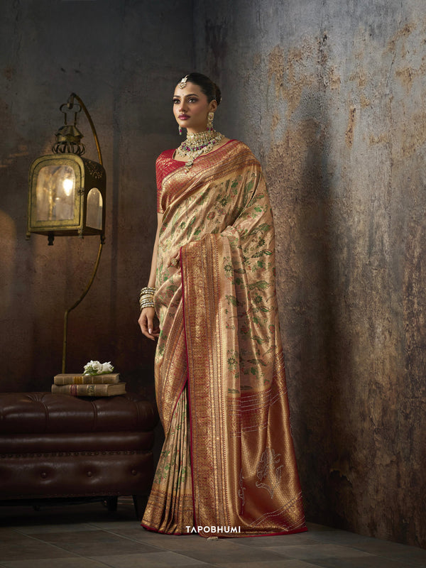 PURE KANJEEWARAM SAREE WITH HEAVY SAROSKI WORK