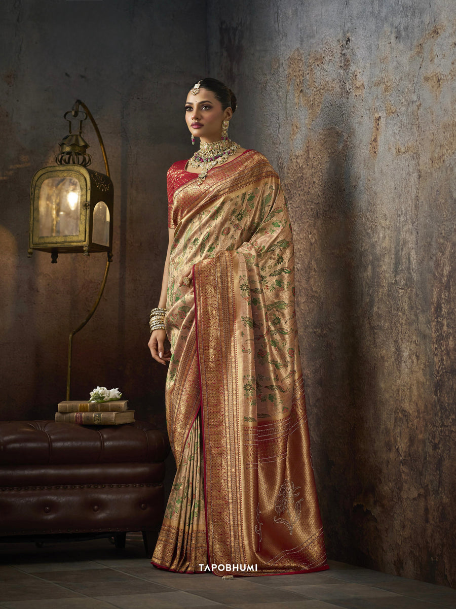 PURE KANJEEWARAM SAREE WITH HEAVY SAROSKI WORK