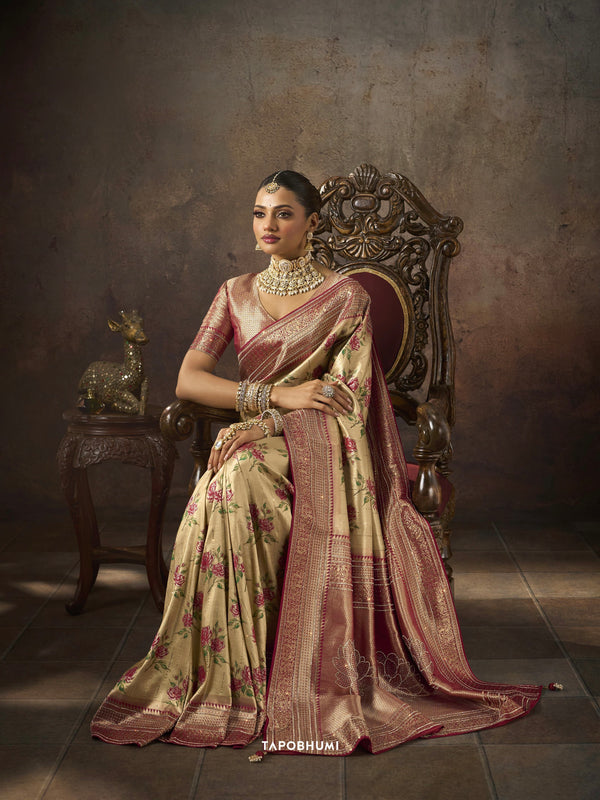 PURE KANJEEWARAM SAREE WITH HEAVY SAROSKI WORK