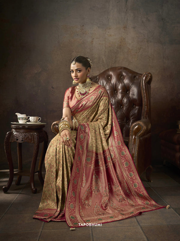 PURE KANJEEWARAM SAREE WITH HEAVY SAROSKI WORK