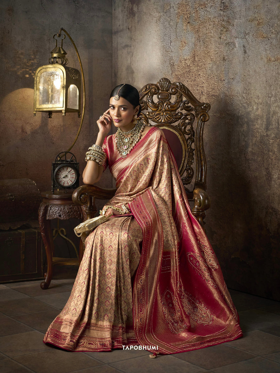 PURE KANJEEWARAM SAREE WITH HEAVY SAROSKI WORK