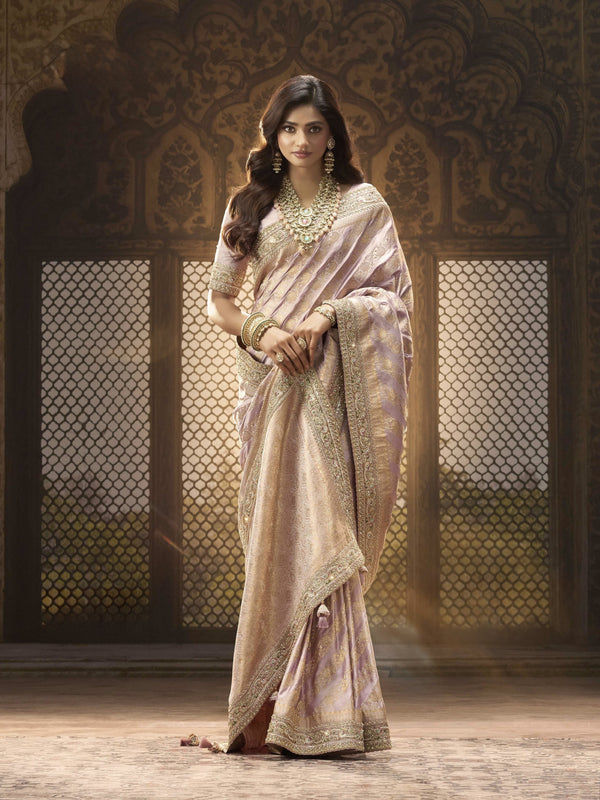 PREMIUM SATIN SILK SAREE WITH KOLKATA THEME EMBRODIERY HAND DIAMOND KUNDAN WORK