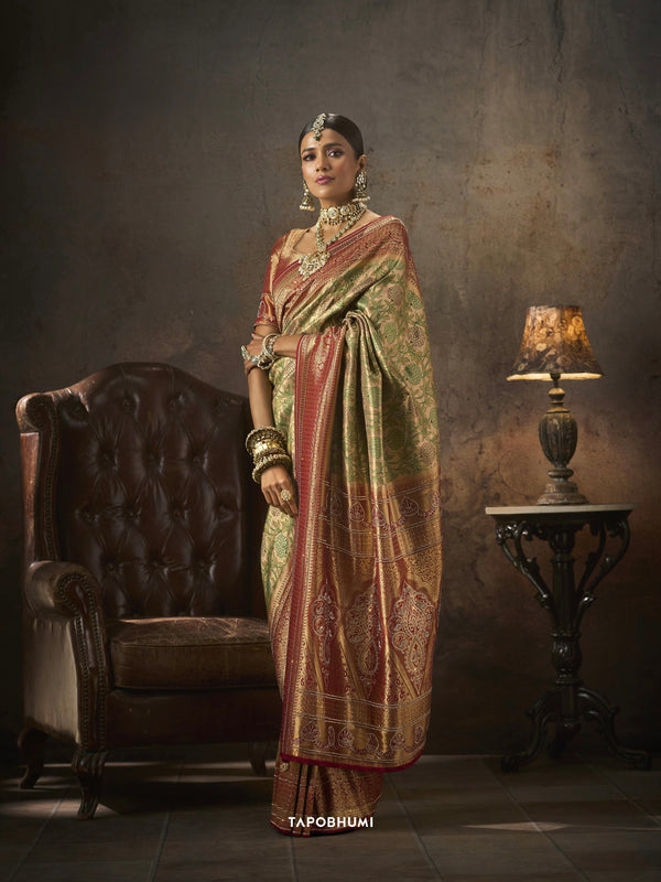 PURE KANJEEWARAM SAREE WITH HEAVY SAROSKI WORK