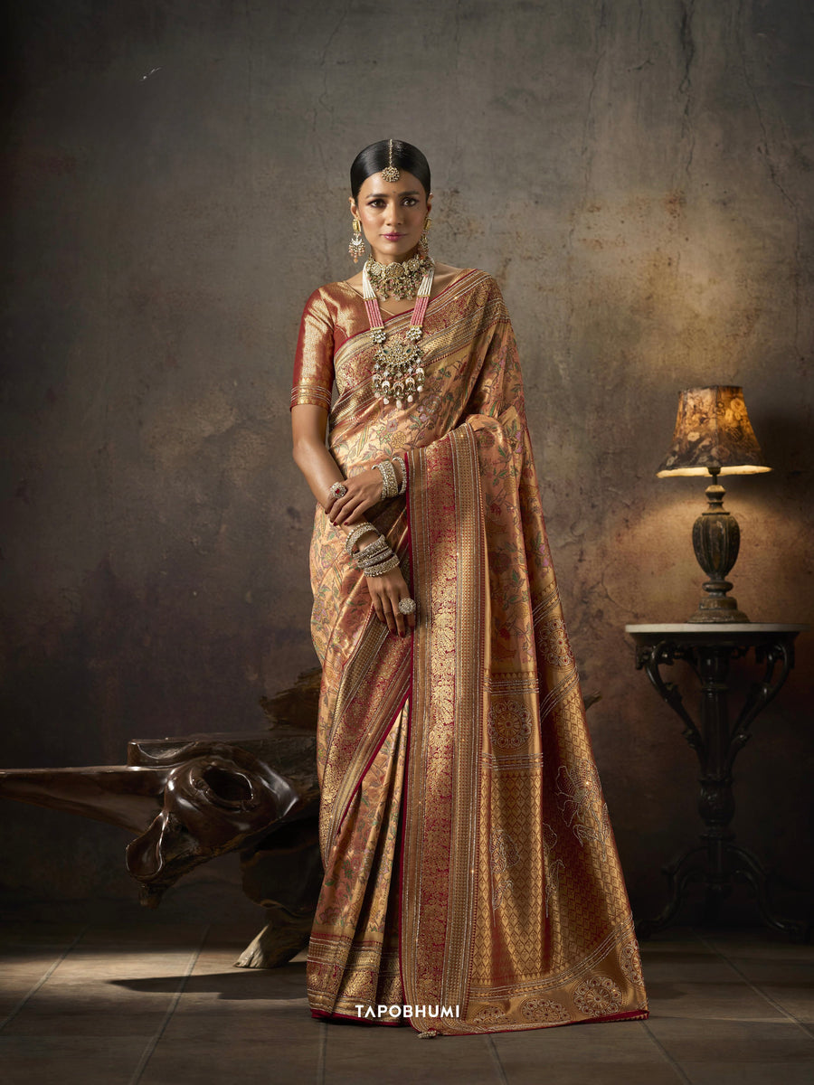 PURE KANJEEWARAM SAREE WITH HEAVY SAROSKI WORK